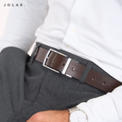 Curea Bărbați Piele Naturală JOLAR, Cataramă Reversibilă, 2 Fețe, 3,5 cm