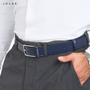 Curea Bărbați Piele Naturală JOLAR, Cataramă Reversibilă, 2 Fețe, 3,5 cm