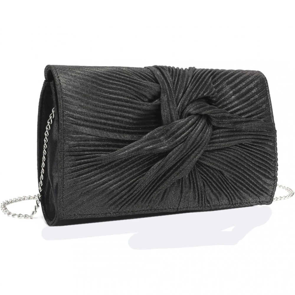 Geanta clutch pentru dama, eleganta de seara, din piele PU si material textil, Miss Lulu LH2252