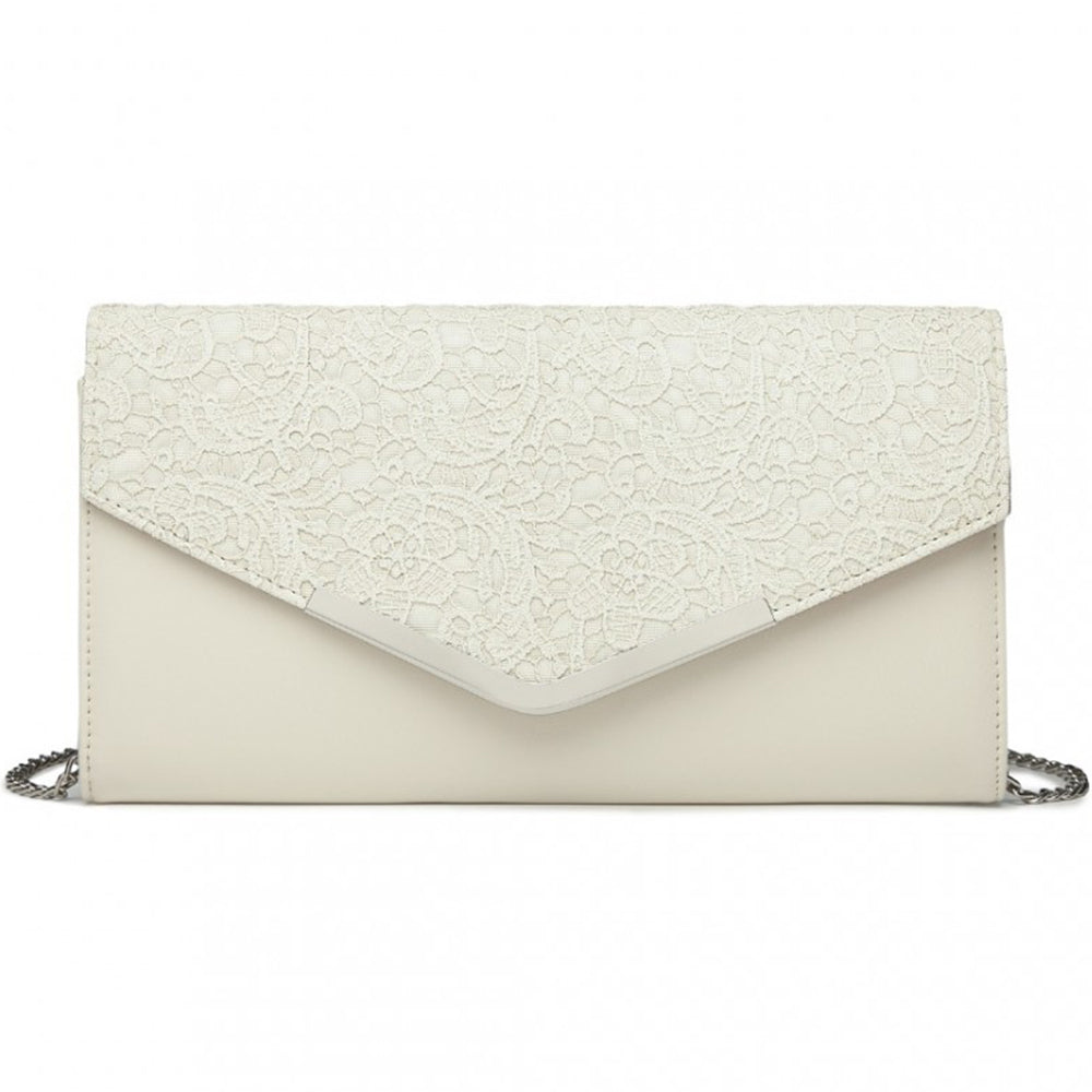 Geanta clutch de seara, eleganta cu aspect texturat sin piele ecologica, Miss Lulu LP2312