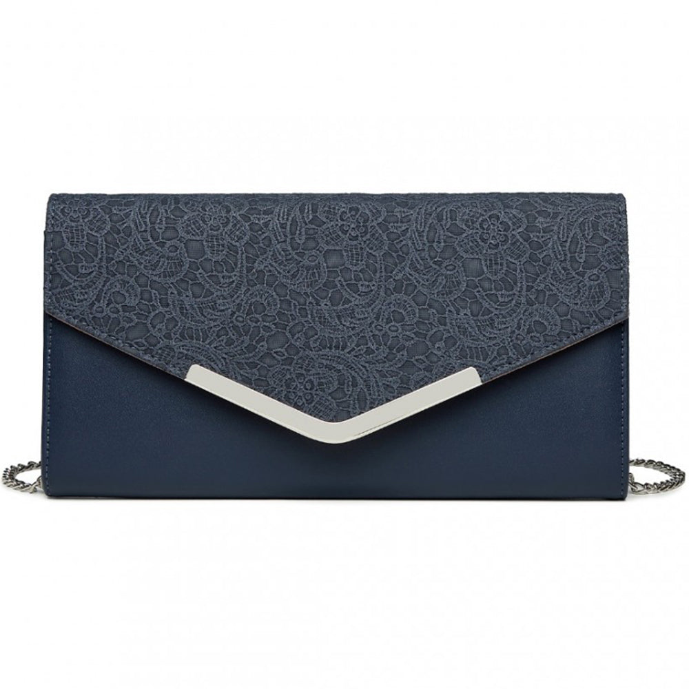 Geanta clutch de seara, eleganta cu aspect texturat sin piele ecologica, Miss Lulu LP2312