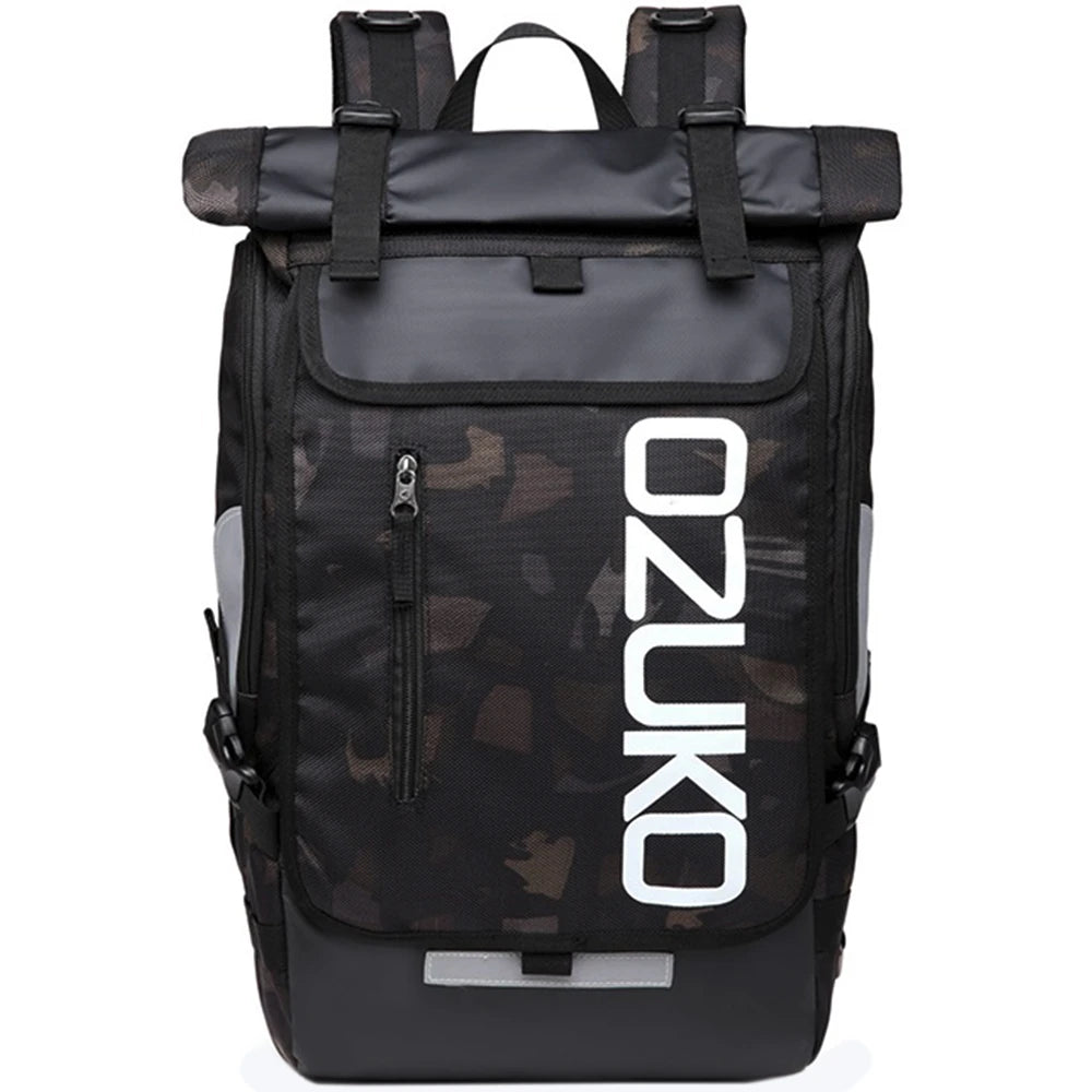 Rucsac sport unisex, cu benzi reflectorizante, rezistent la stropi, OZUKO OZ8020