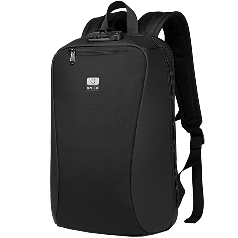 Rucsac pentru laptop, cu element reflectorizant, rezistent la stropi, antifurt, cu lacat TSA, OZUKO OZ9497