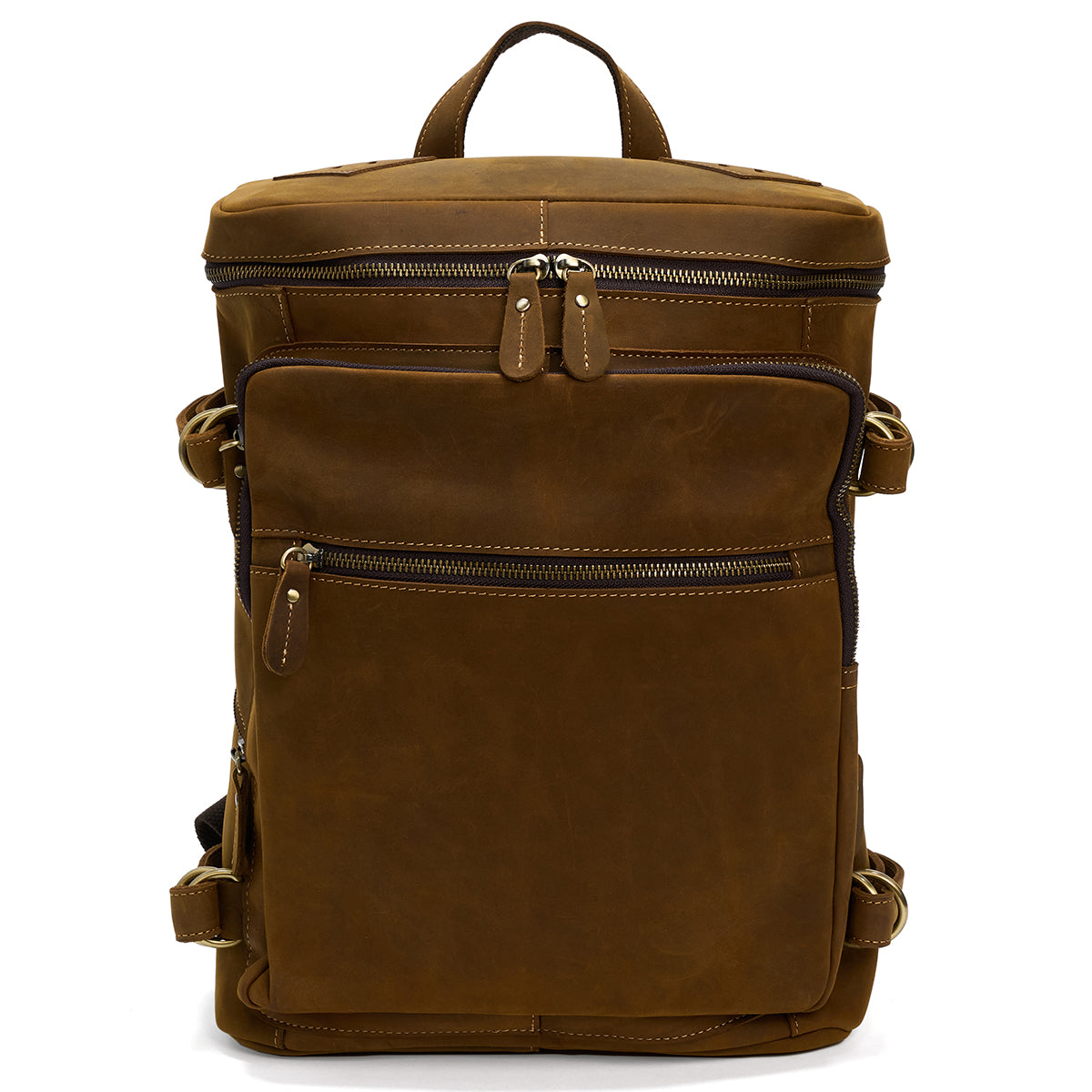 Rucsac Piele Naturală JOLAR, Stil Retro Urban, Maro
