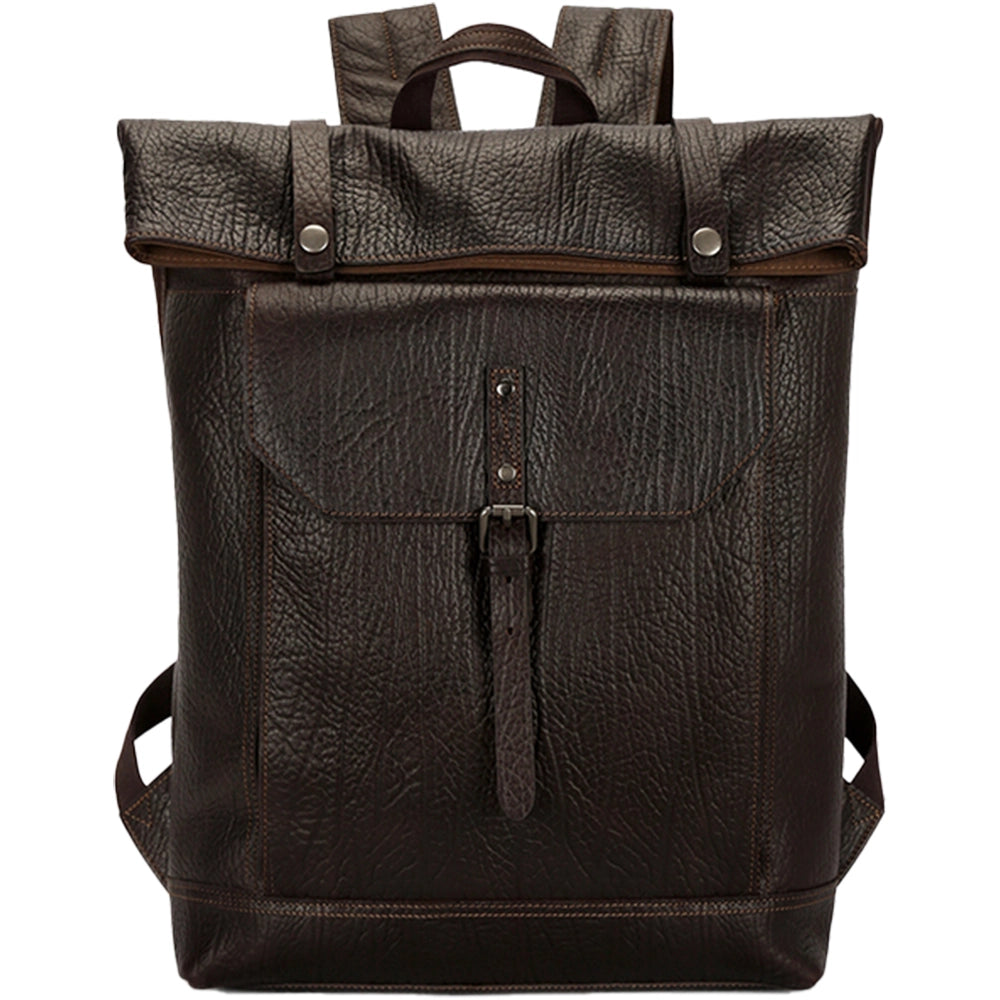 Rucsac Piele Naturală JOLAR, Stil Urban, Cafeniu/Negru