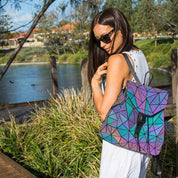 Rucsac reflectorizant pentru dama, Geometric Multicolor, RC-1