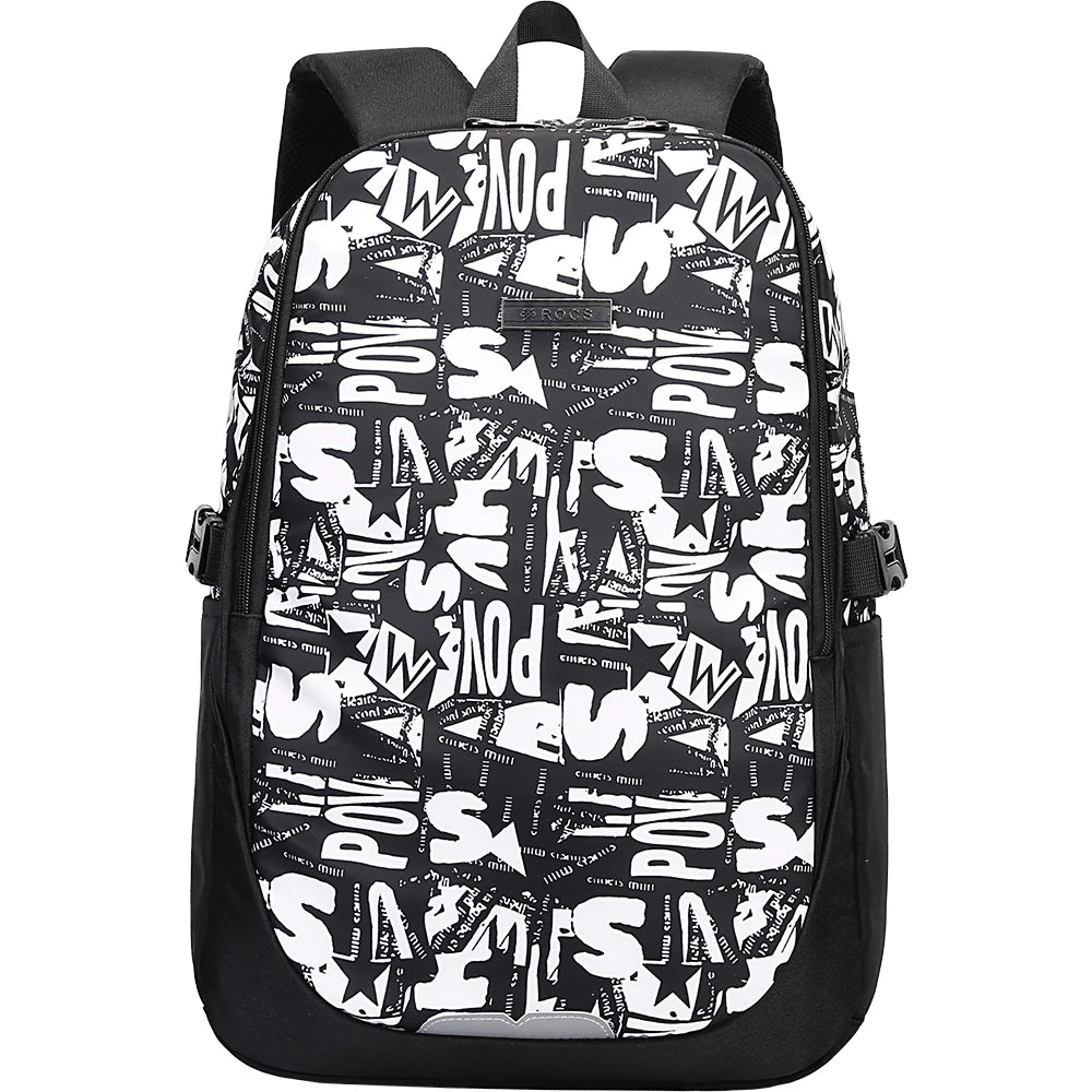 Rucsac pentru scoala ROCS, unisex, rezistent la stropi de apa, cu benzi reflectorizante, RC-14WE