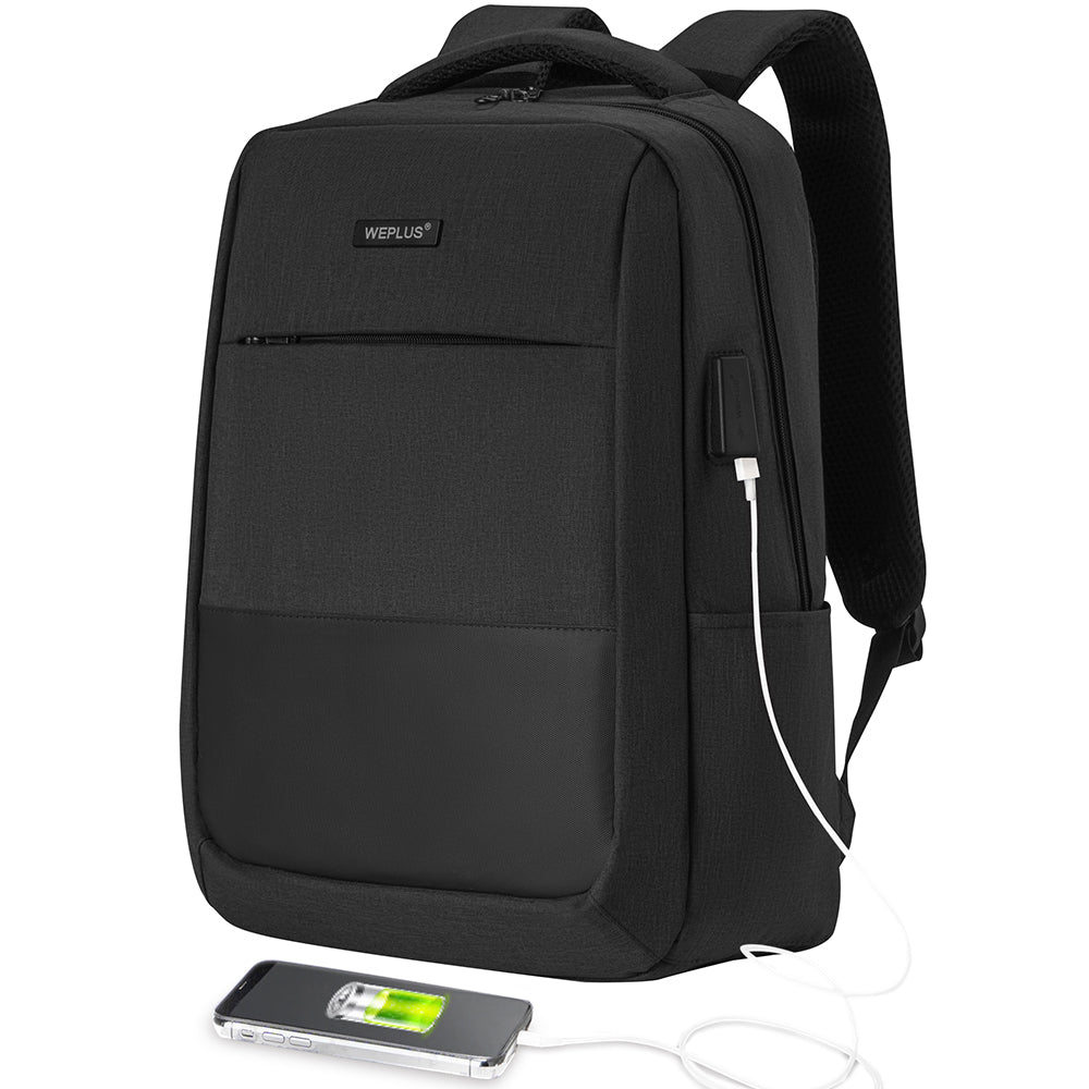 Rucsac unisex, rezistent la apa, casual, compartiment laptop de 15,6 inch cu port USB, WEPLUS WP1755