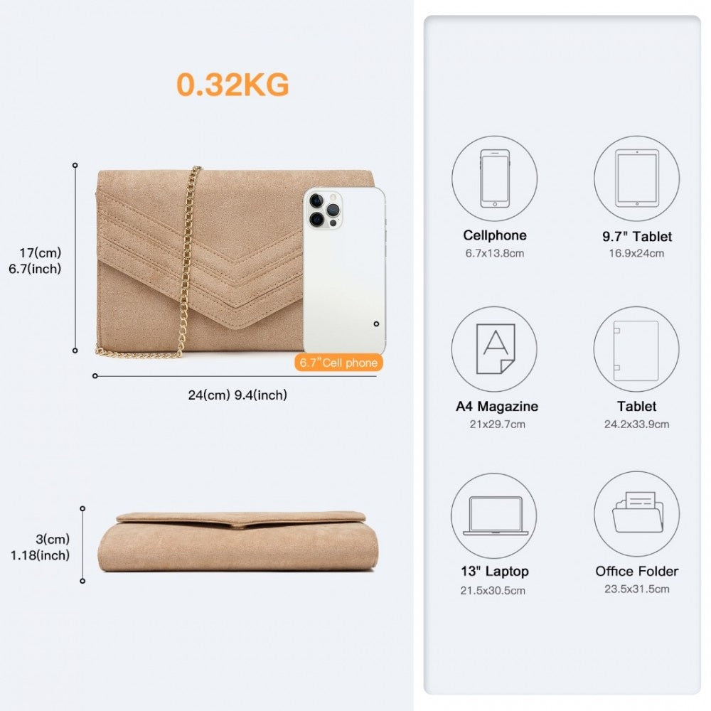 Geanta clutch de seara, eleganta, curea tip lant, Miss Lulu, WTM2432