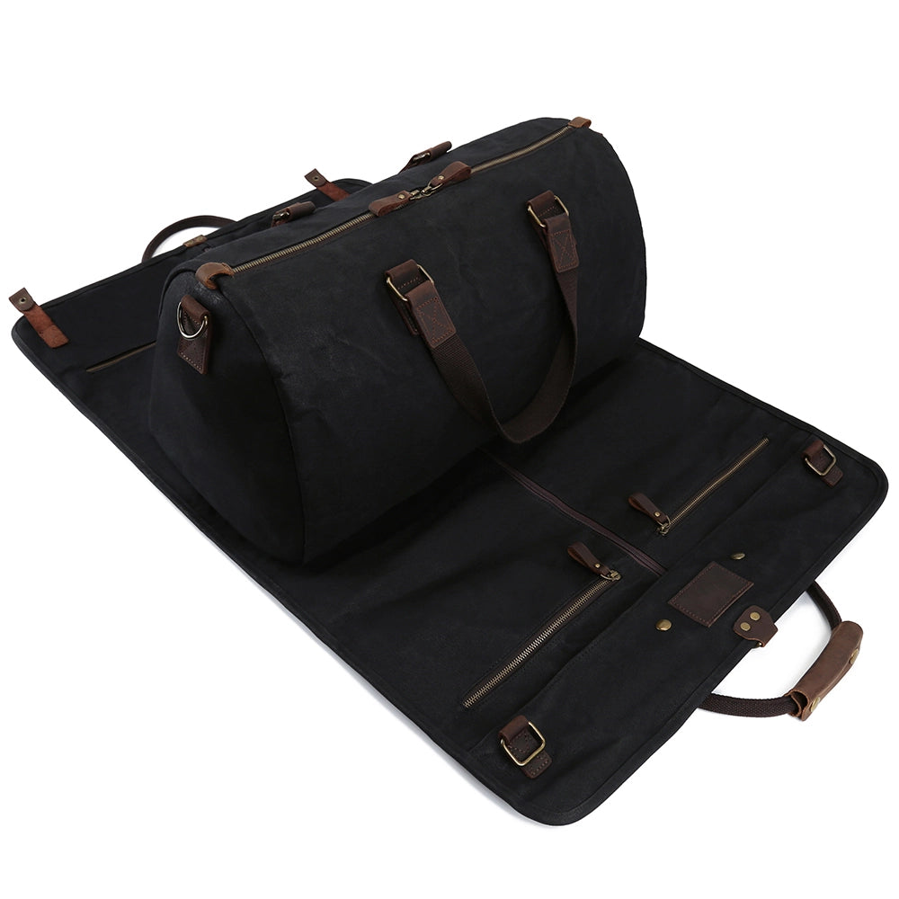 Geanta duffle 2 in 1 pentru barbati, cu husa pentru costum, din material canvas este rezistenta la apa, JOLAR. YD-7861/2