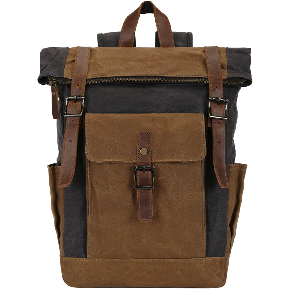 Rucsac Călătorie JOLAR, Canvas și Inserții Piele Naturală