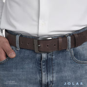 Curea Bărbați Piele Naturală JOLAR, Cataramă Clasică Dreaptă, 4 cm