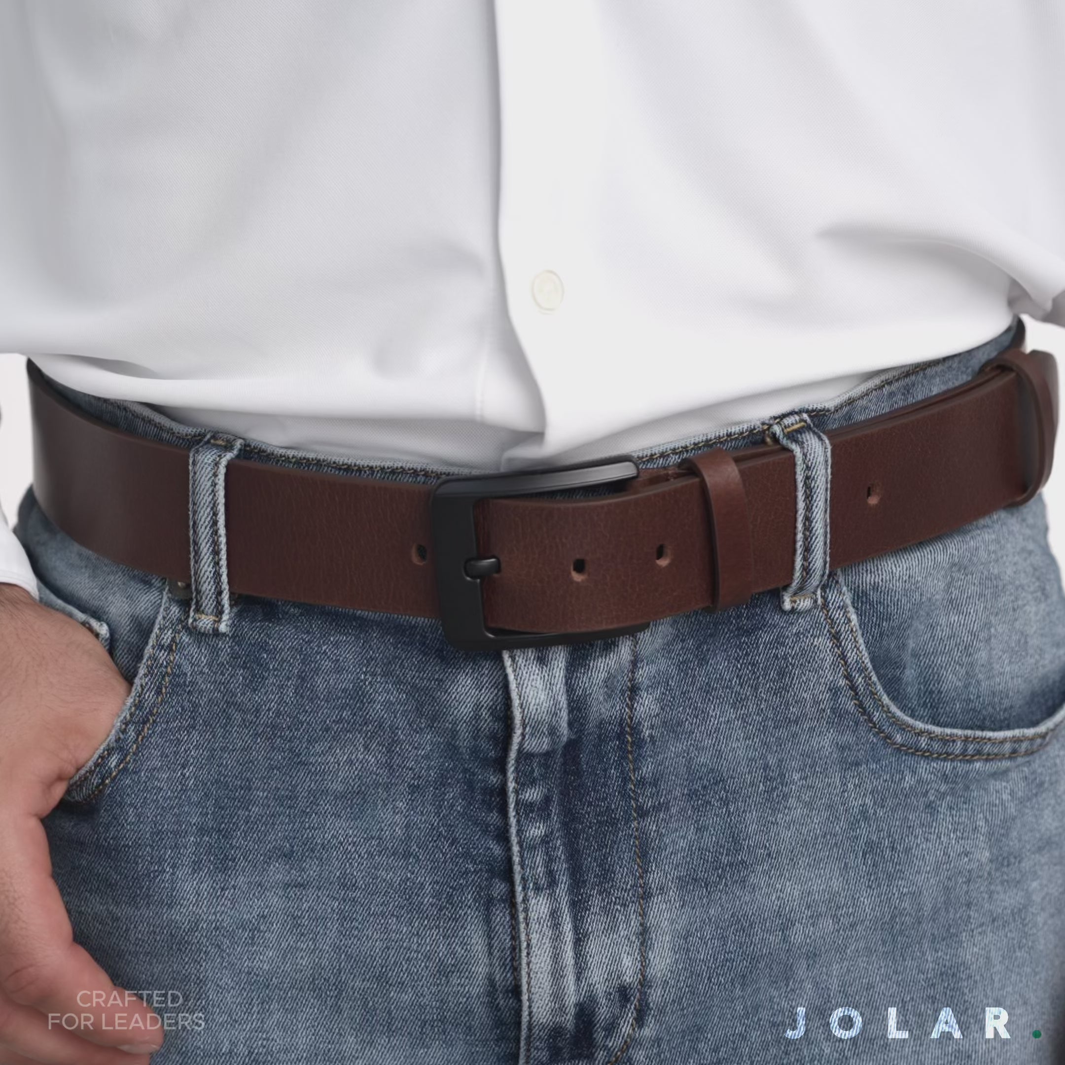 Curea Bărbați Piele Naturală JOLAR, Cataramă Clasică Dreaptă, 4 cm