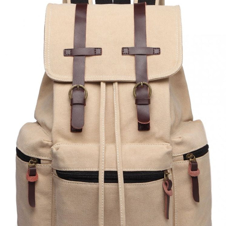 Rucsac multifuncional unisex pentru calatorii sau hiking, cu detalii din piele, KONO E1672