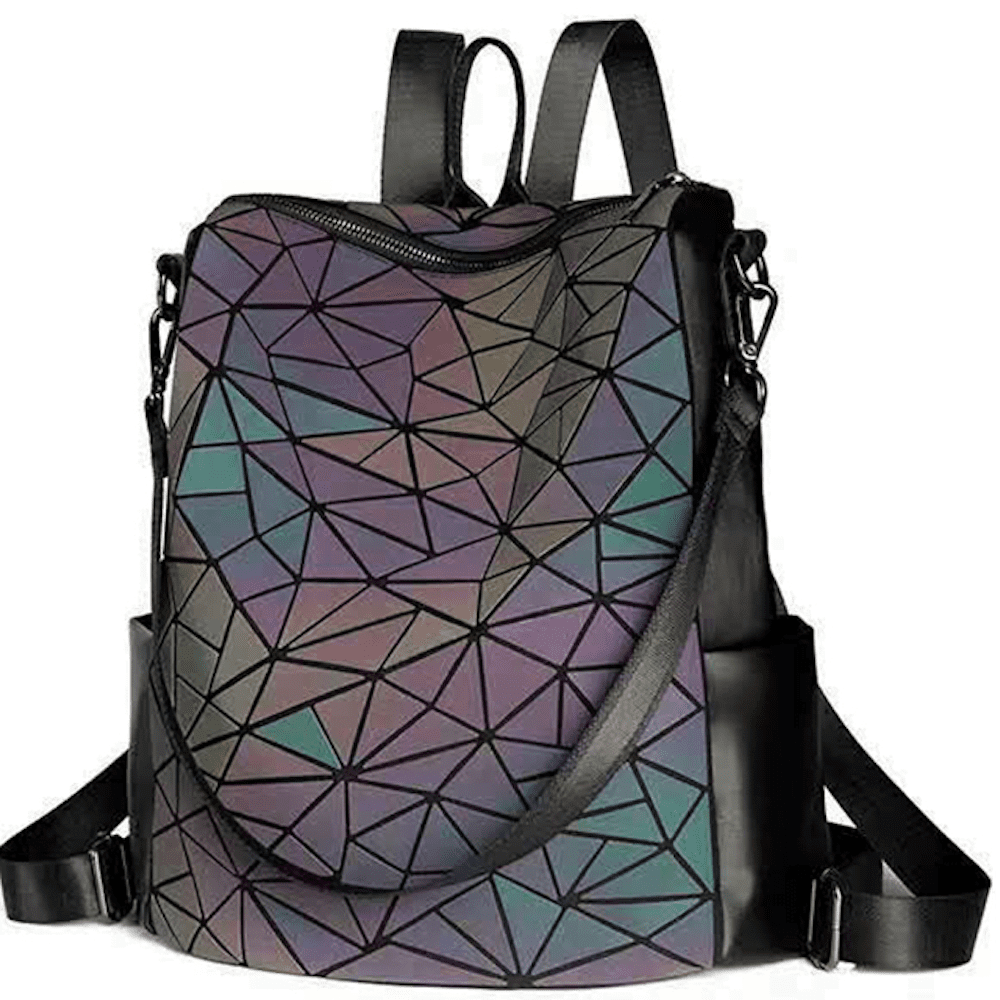 Rucsac pentru dama, Geometric, Reflectorizant Multicolor, RC-3