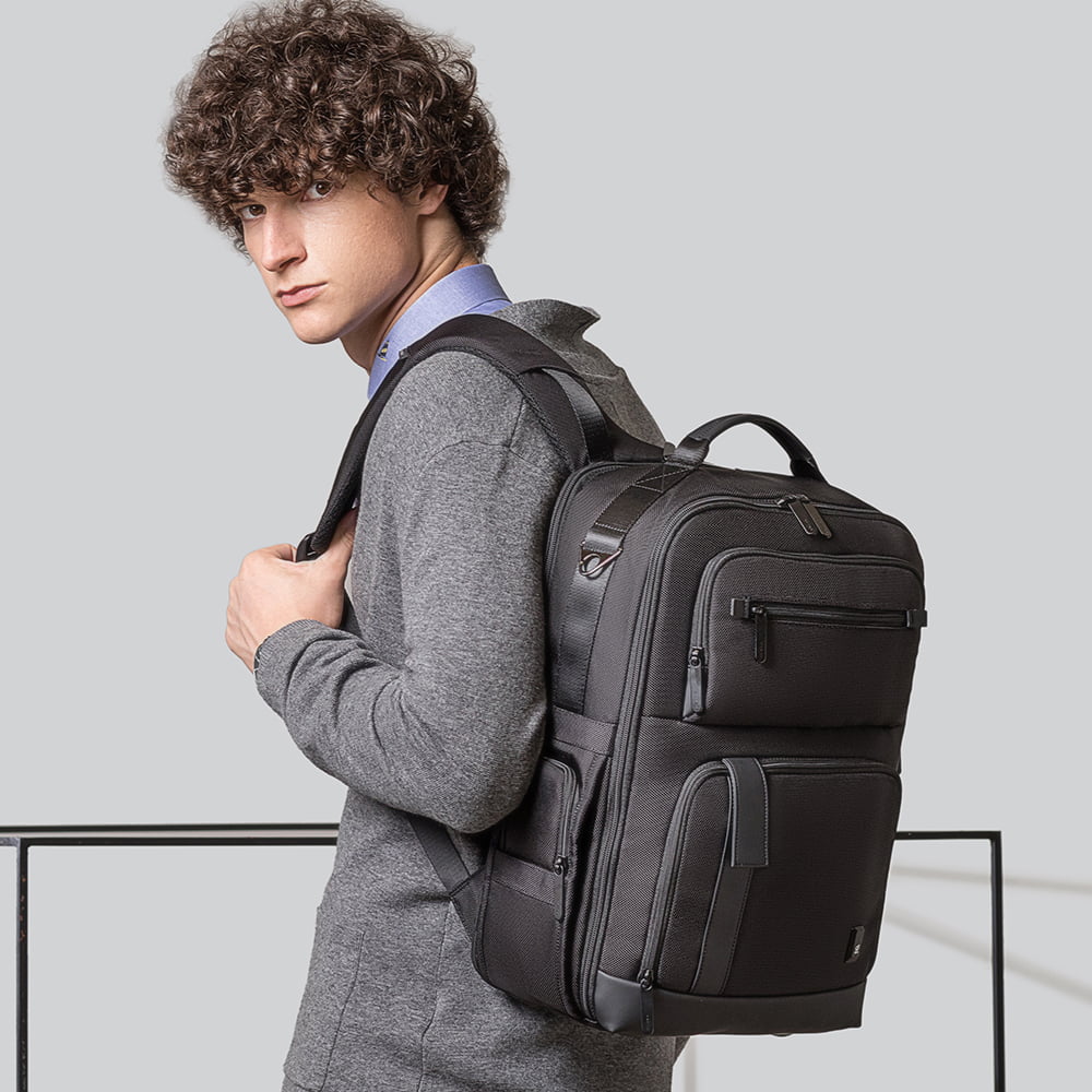 Rucsac smart unisex, din microfibra, fixare de valiza perfect pentru calatorie, cu compartiment pentru laptop de 15.6 inch, BANGE BG-G61
