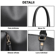 Genti casual pentru dama, set din 2 bucati, din piele ecologica este rezistent la stropi, Miss Lulu LH6895