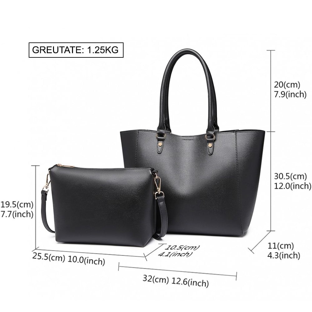Genti casual pentru dama, set din 2 bucati, din piele ecologica este rezistent la stropi, Miss Lulu LH6895