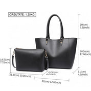 Genti casual pentru dama, set din 2 bucati, din piele ecologica este rezistent la stropi, Miss Lulu LH6895