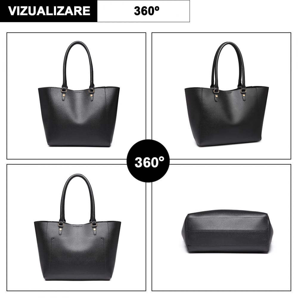 Genti casual pentru dama, set din 2 bucati, din piele ecologica este rezistent la stropi, Miss Lulu LH6895