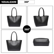 Genti casual pentru dama, set din 2 bucati, din piele ecologica este rezistent la stropi, Miss Lulu LH6895