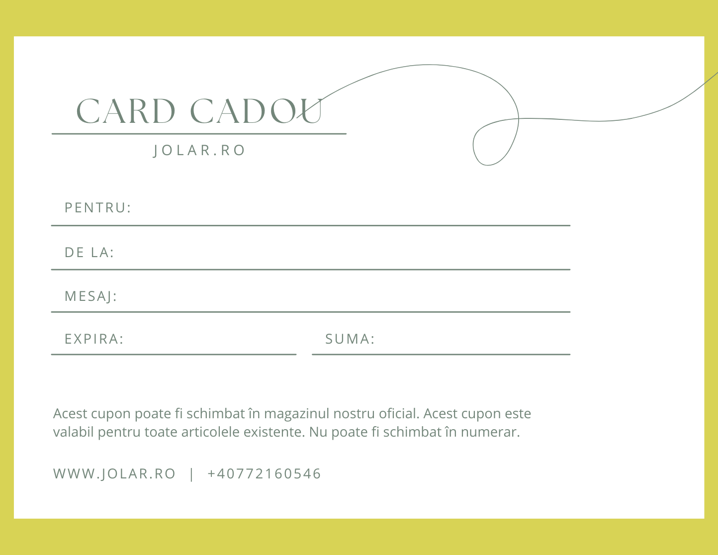 Card Cadou JOLAR